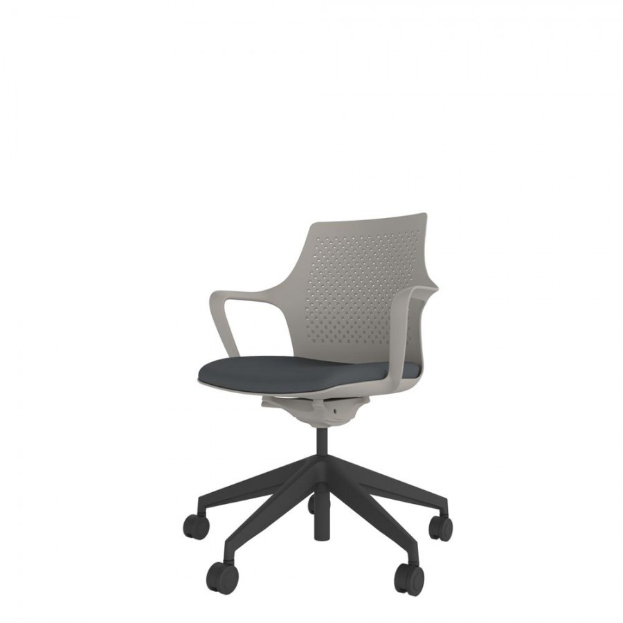 Light Grey Perforated Shell With Black Swivel Base